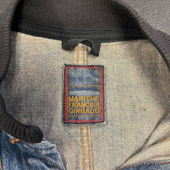 VTG Marithe Francois Girbaud women’s Denim Jean Bomber Jacket XL Trucker Cropped - Picture 3 of 9